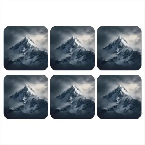 Sneeuw - Berg - Wolken onderzetter kurk middel -3d
