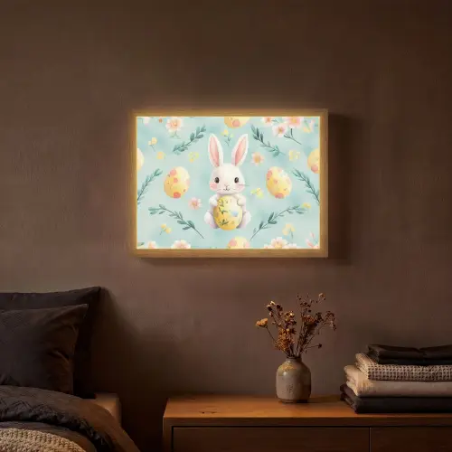Konijn - Eieren - Takjes Light Box met batterij (Wandlamp) middel -sfeer4