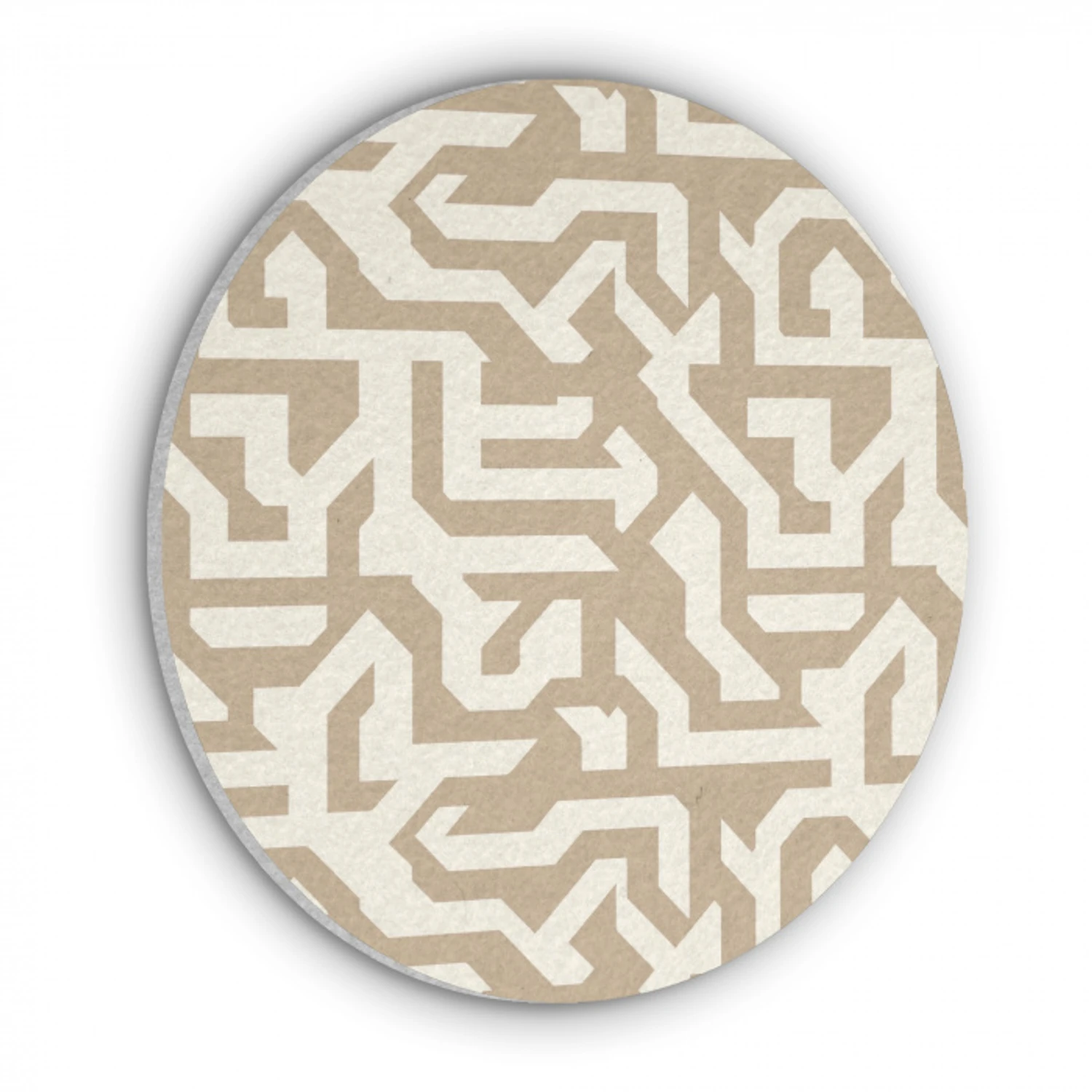 Modern - Abstract - Beige Akoestische PET Vilt - Rond klein 838 -3d