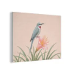 Vogel - Bloem - Natuur - Roze PET vilt klein -3d
