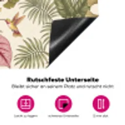 Vogels - Tropisch - Botanisch - Roze Inductie beschermer vinyl 3mm klein -zzzzzzz-lf-onderkant