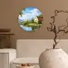 Zwaan - Bomen - Rust Wandcirkel kunststof plaat 5mm dik klein -sfeer1