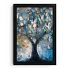 Boom - Blauw - Goud - Abstract fotolijst zwart zonder passe partout klein -3d
