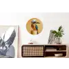 Ijsvogel - Pilaar - Koksmuts - Vogel Wandcirkel aluminium klein -kantoor