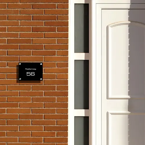 Effen - Zwart - Modern Naambord Rechthoek middel -sfeer3-rechthoek-S