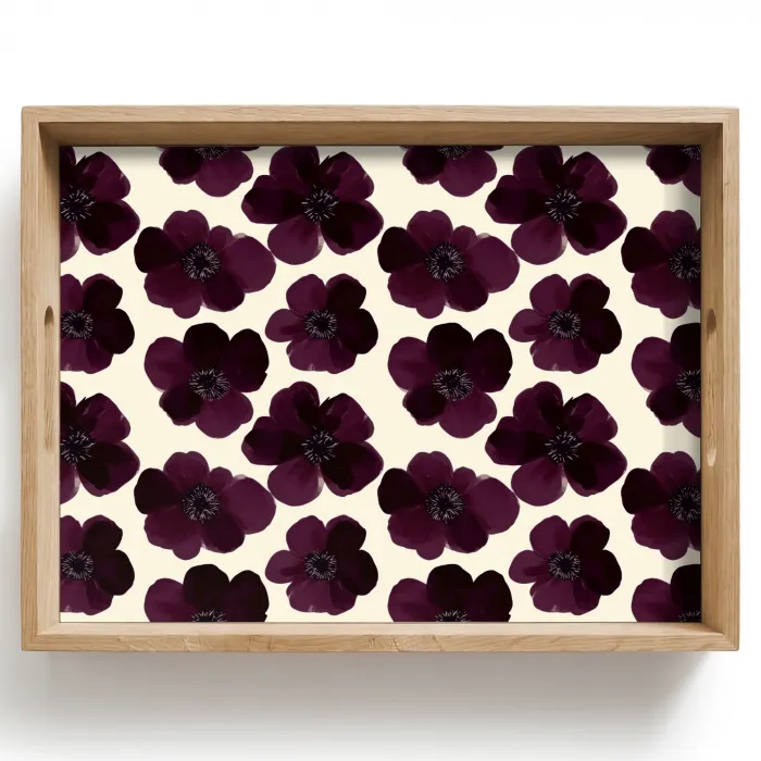Bloemen - Aquarel - Paars Dienblad Rechthoek middel 911 -z3d_shopping