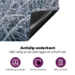 Rijp - Gras - Kristallen - Winter - Minimalistisch Inductie beschermer vinyl 3mm klein -zzzzzzz-cc-onderkant
