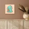 Dino - Boba - kawaii - Oranje aluminium wit klein -sfeer4