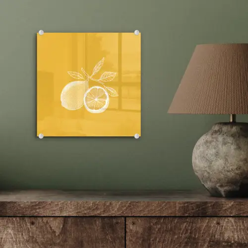 Citroenen - Illustratie - Minimalistisch - Geel plexiglas 5mm klein -sfeer3