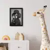 Hond - Krullen - Zonnebril - Wijn fotolijst zwart zonder passe partout klein -usfeer4_kinderkamer