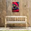 Boombox - Rood - Graffiti - Neon Tuinposter op houten frame 2 cm dik klein -sfeer4
