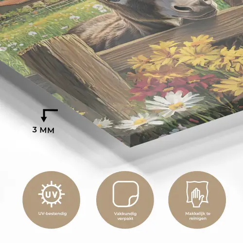 Ezels - Bloemen - Zomers plexiglas 5mm klein -sfeer2
