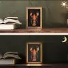Kreeft - Oranje - Zwart - Modern Light Box met kabel (Tafellamp) klein -sfeer3