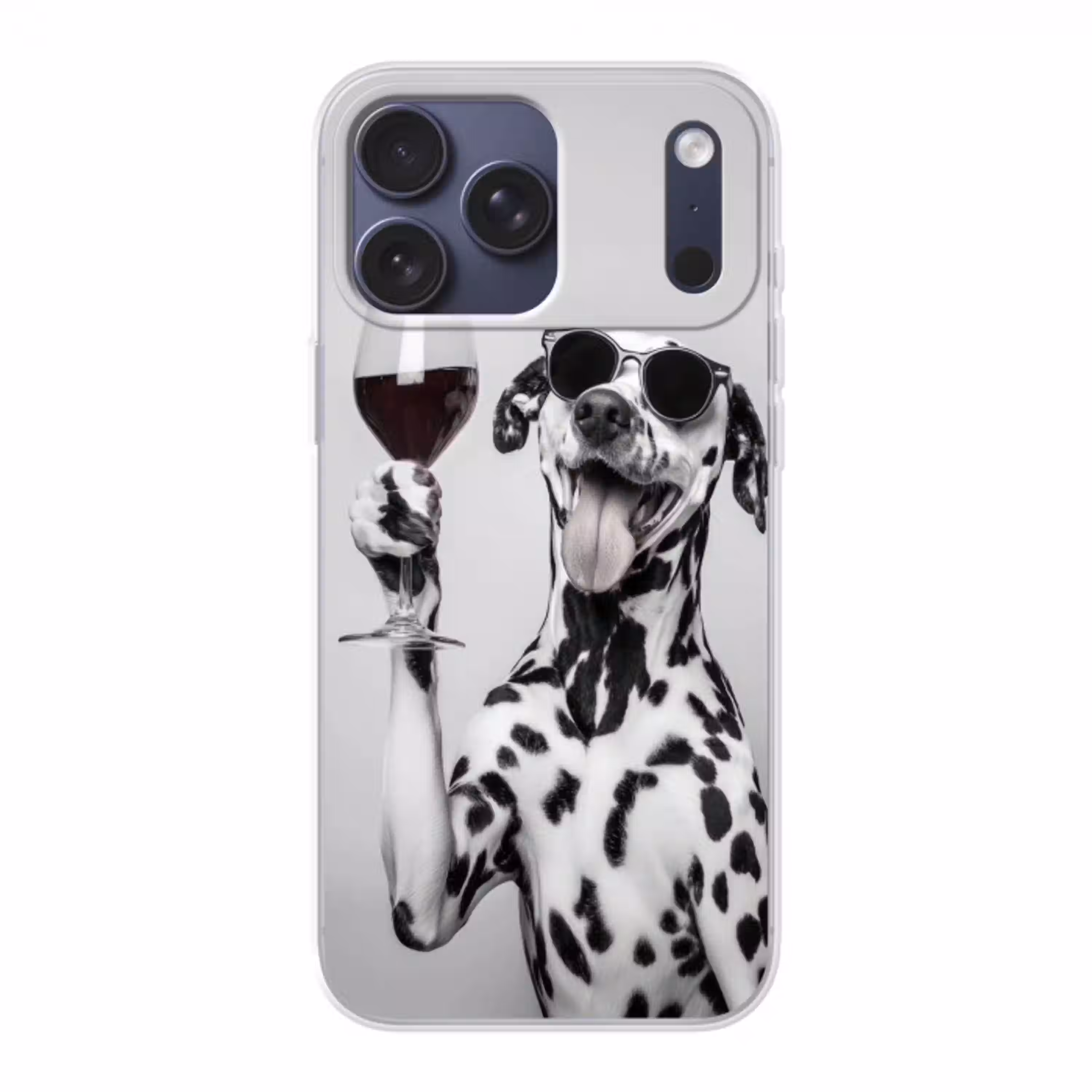 Zonnebril - Dalmatiër - Wijnglas - Tong Telefoonhoesje iPhone 17 Pro Max klein -3d