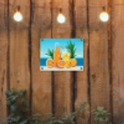 Sinaasappels - Ijsblokjes -  Zee - Illustratie tuinposter los doek klein -sfeer1