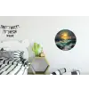 Zee - Zon - Golven - Rotsen Wandcirkel aluminium klein -kinderkamer