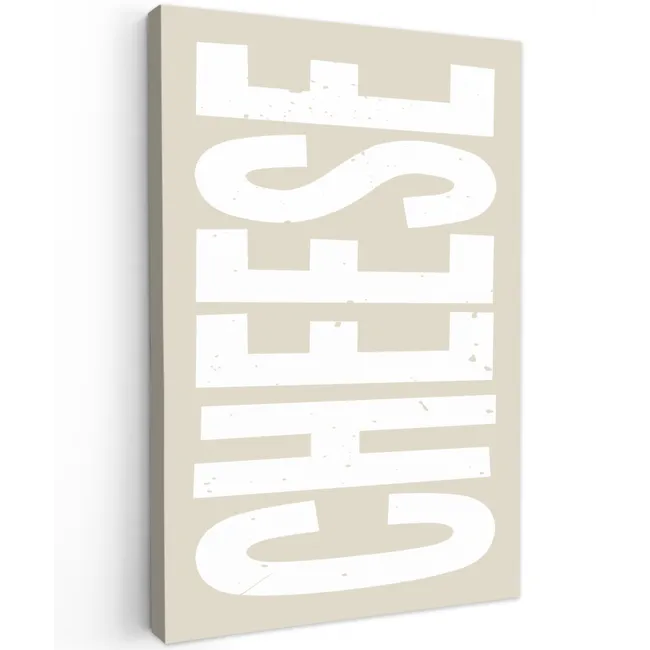 Food - Japandi - Cheese - Decoratie Tuinposter op houten frame 2 cm dik klein -3d