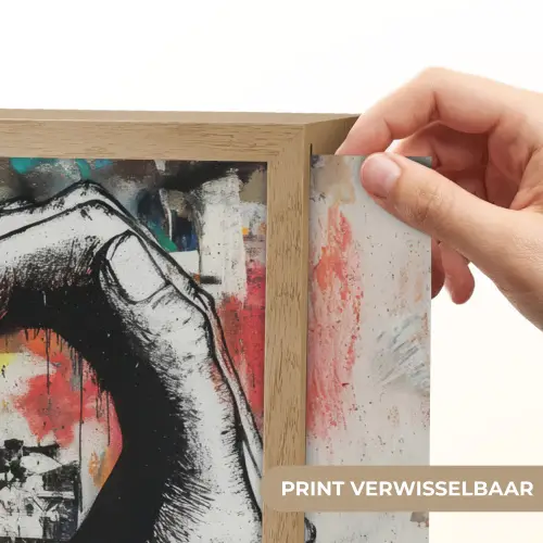 Handen - Hart - Street art - Graffiti Light Box met batterij (Wandlamp) middel -USP_websiteprintNL
