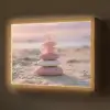 Stenen - Zand - Roze Light Box met batterij (Wandlamp) middel -z3d_website