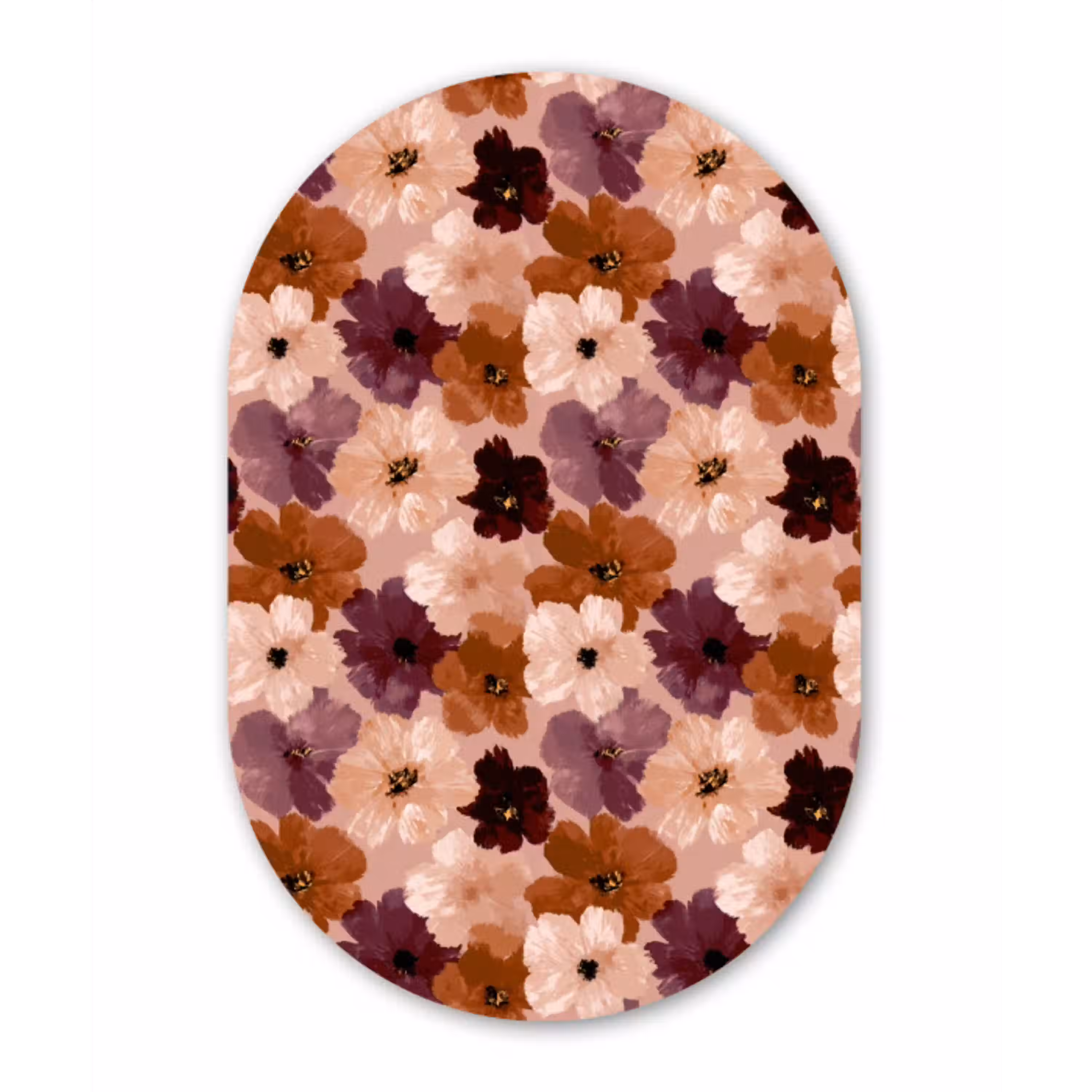 Bloemen - Abstract - Aardetinten Wandcirkel Ovaal Aluminium middel 839 -3d