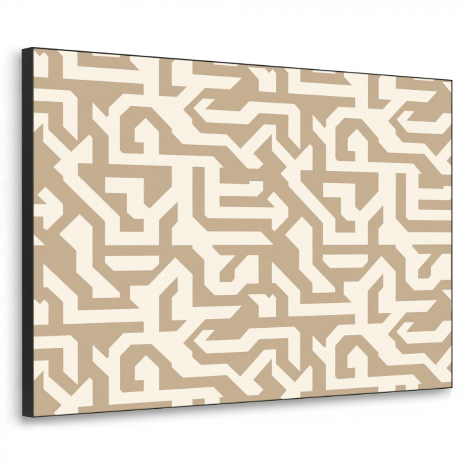Modern - Abstract - Beige Textielframe zwart klein 947 -3d