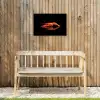 Kreeft - Oranje - Zwart - Opvallend Tuinposter op houten frame 2 cm dik klein -sfeer4