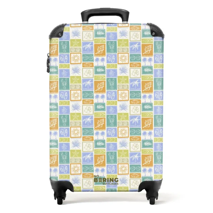 Vrolijke zomer illustraties NBS - Handbagage koffer - Kinderen Unisex middel -productfoto_recht