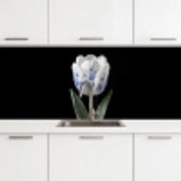 Tulp - Patroon - Blauw keuken achterwand 2 middel -3d