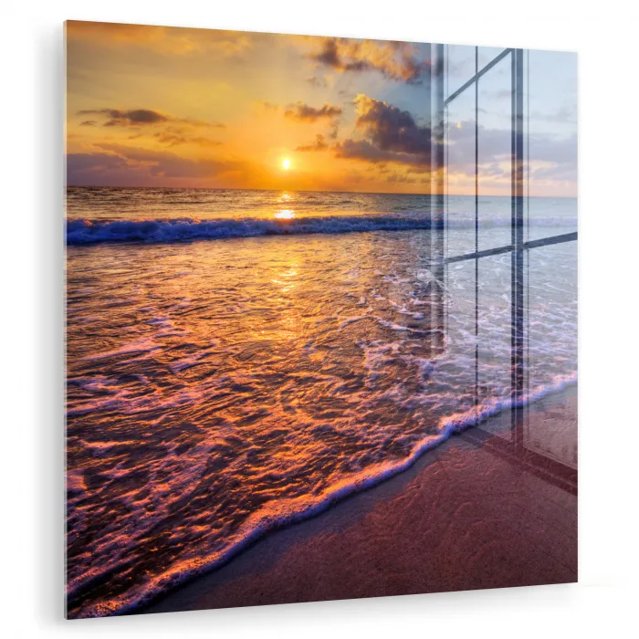 Zee - Strand - Zonsondergang - Wolken - Horizon plexiglas 5mm klein -zzzproduct_nieuw