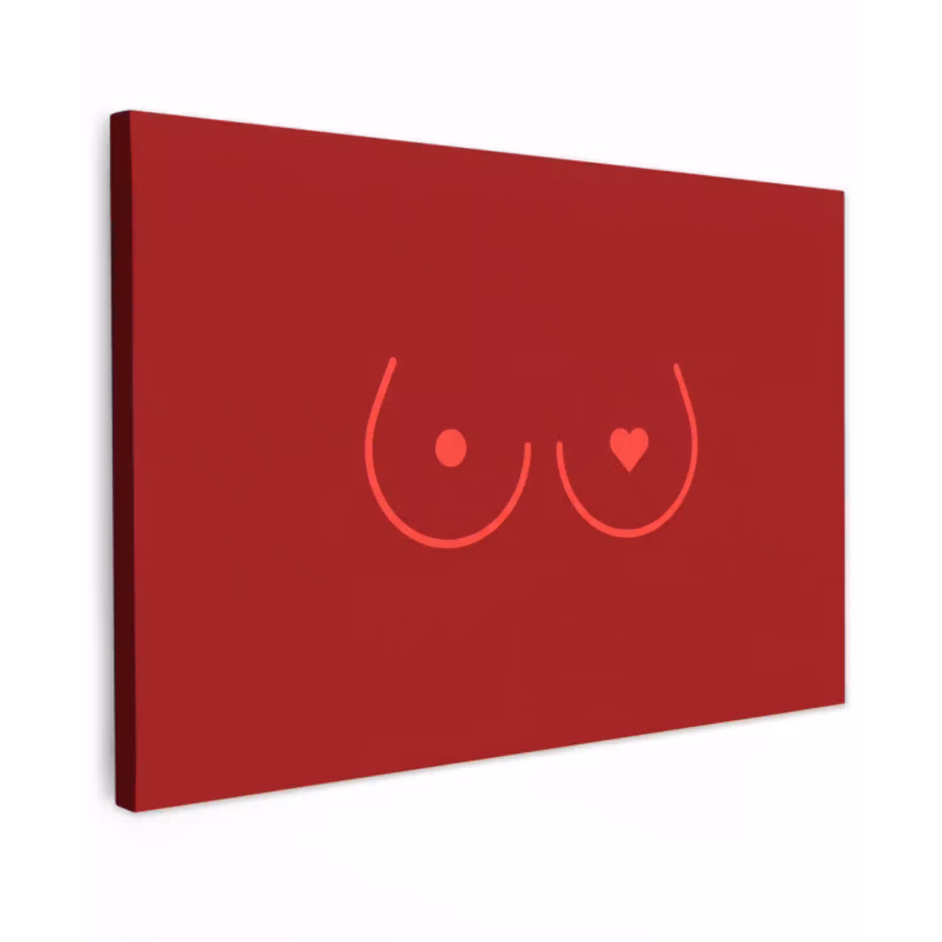 Minimalistisch - Lijnillustratie - Rood canvas 2cm klein -z3d