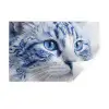 Kat - Patroon - Blauw Muursticker klein -3d