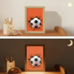 Voetbal - Verf - Sport - Oranje Light Box met kabel (Kinderlampje) klein -sfeer3_kind