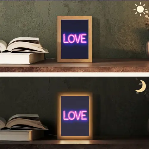 Neon - Love - Valentijn Light Box met kabel (Tafellamp) klein -sfeer3