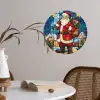 Kerstman - Glas - Kleurrijk Wandcirkel behangsticker klein -sfeer3