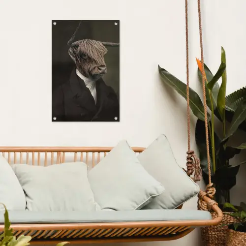 Oude Meesters - Schotse Hooglander - Dieren tuinposter los doek klein -sfeer7