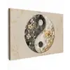 Yin Yang - Bloemen - Zwart - Wit - Vintage canvas 2cm klein -z3d
