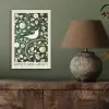Groen - Vogel  - Bloemen aluminium wit klein -sfeer2
