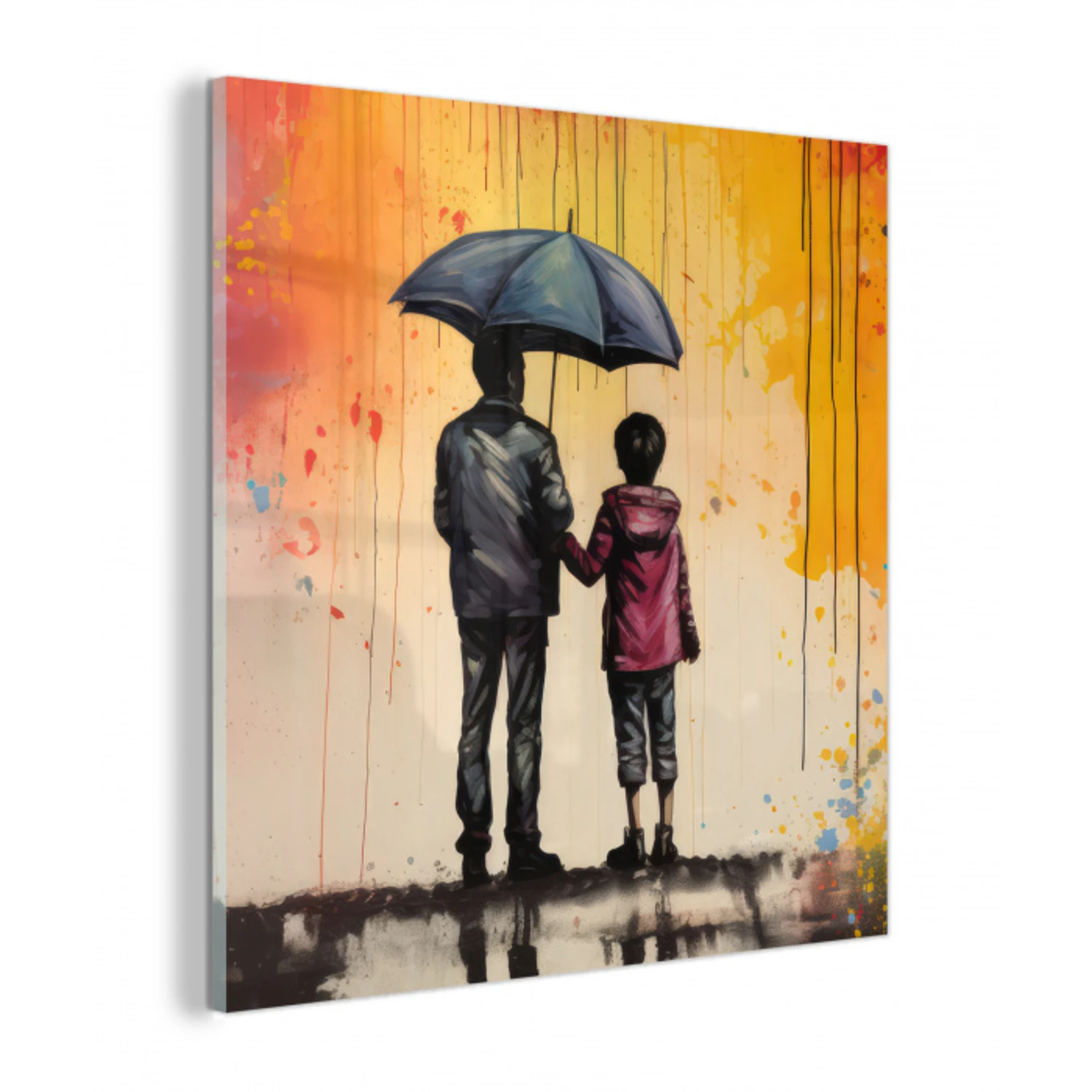 Graffiti - Paraplu - Mensen - Kleuren - Kunst plexiglas 5mm klein -z3d