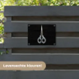 Schaar - Delfts blauw - Zwart tuinposter los doek klein -sfeer3