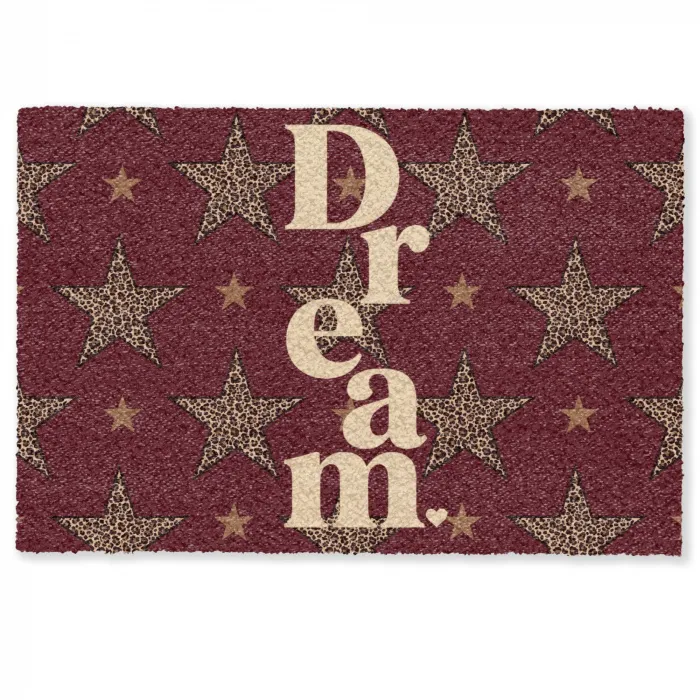 Sterren - Luipaardprint - Dream - Bordeaux Deurmat klein -zkaufland3d
