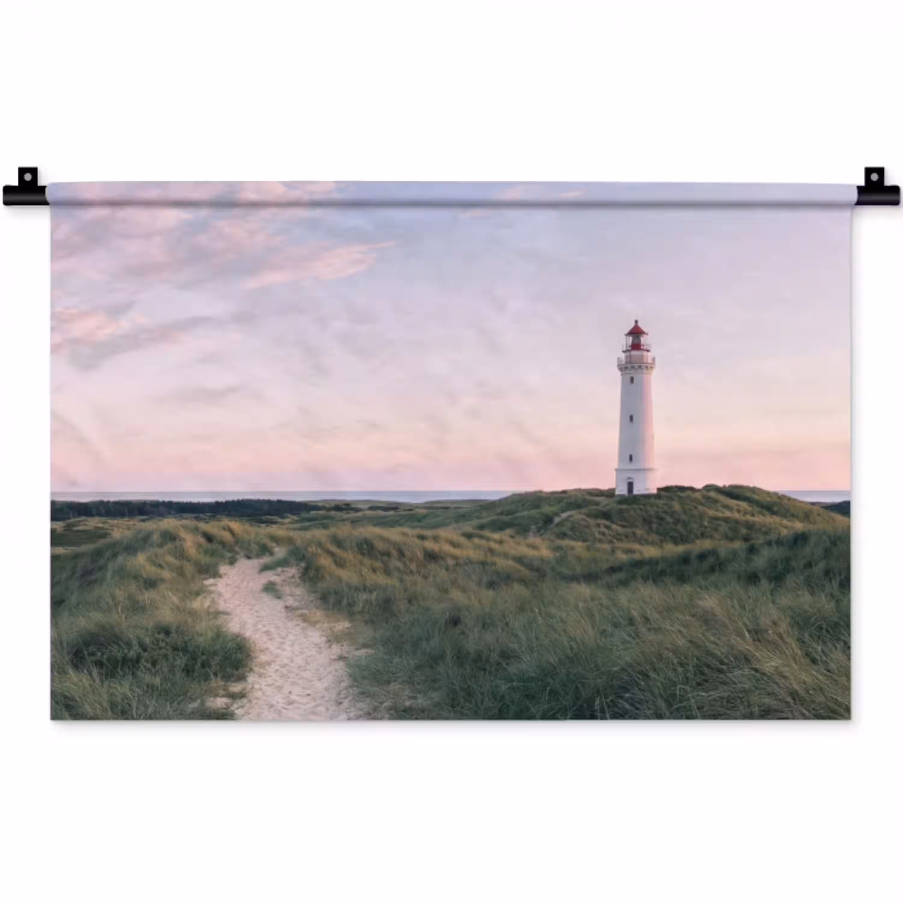 Vuurtoren - Duinlandschap - Zee Wandkleed katoen klein -zz3d
