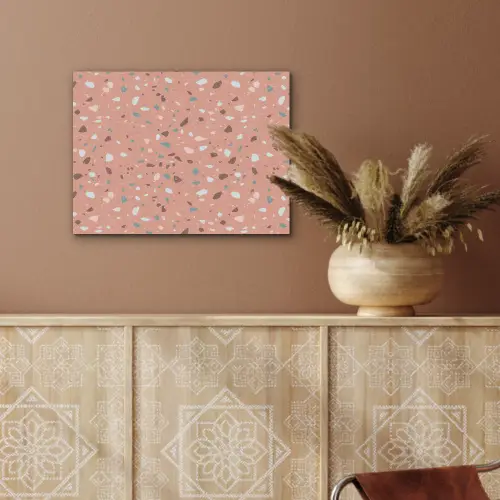 Terrazzo -  Patroon - Kleurrijk - Roze - Blauw PET vilt klein 837 -sfeer4