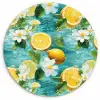 Citroen - Bloemen - Bruisend - Water Wandcirkel plexiglas klein 852 -3d