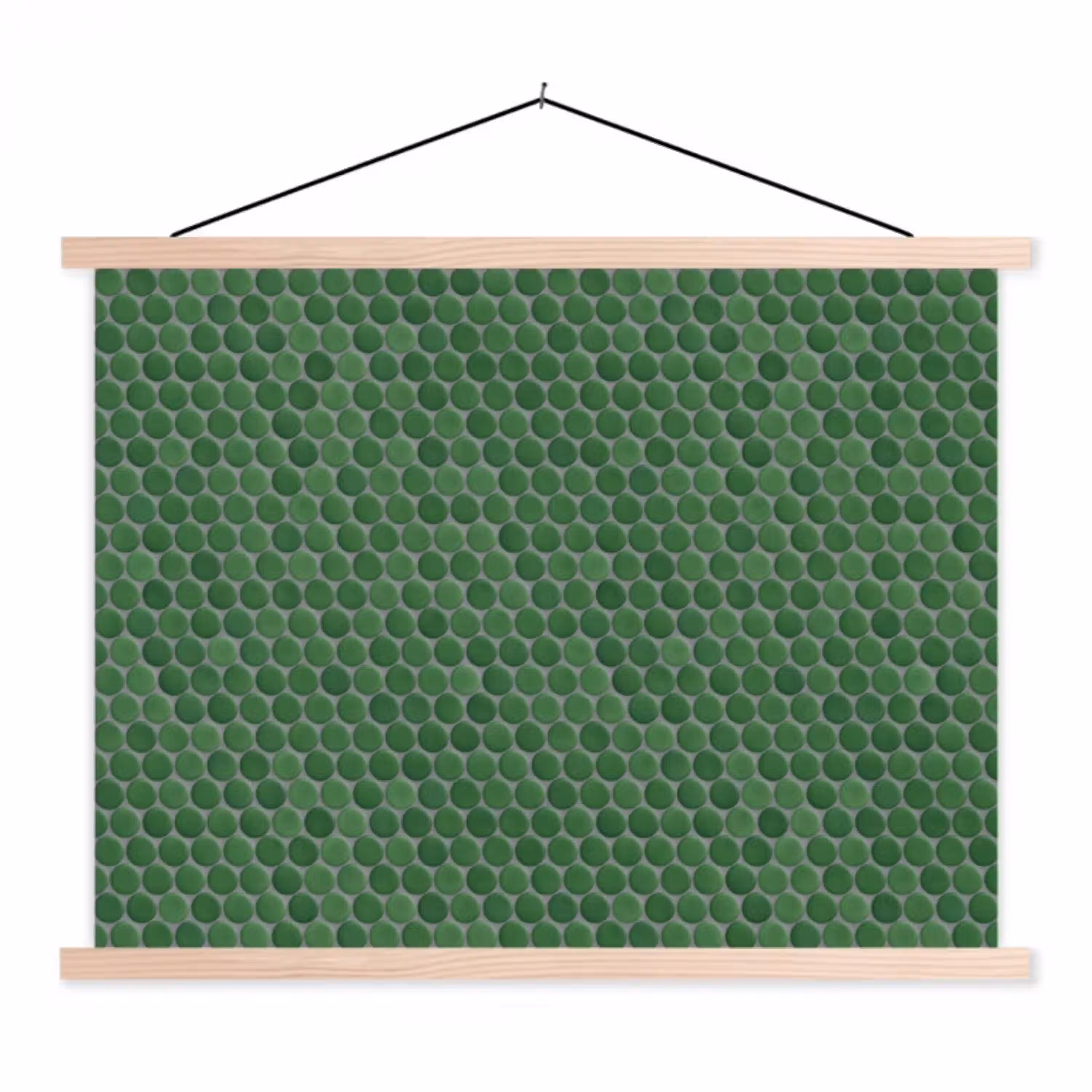 Penny - Mozaïek - Bosgroen - Green textielposter latten blank klein 122 -3d