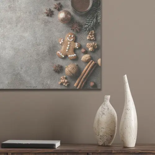 Winter - Kerst - Beton - Gingerbread man PET vilt klein -sfeer6_closeup