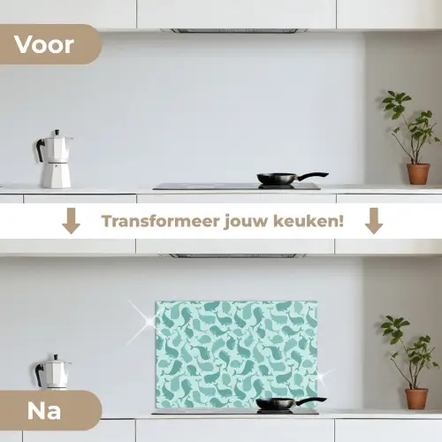 Zee - Dieren - Blauwe vinvis keuken achterwand spatscherm klein 900 -voor_na_NL