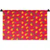 Roze - Mango - Blauwe - Streepjes Wandkleed katoen klein 269 -zz3d