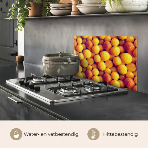 Vrucht - Waterdruppels - Oranje keuken achterwand spatscherm klein 900 -usp_NL