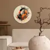 Koptelefoon - Oranje - Explosief Wandcirkel kunststof plaat 5mm dik klein -sfeer1