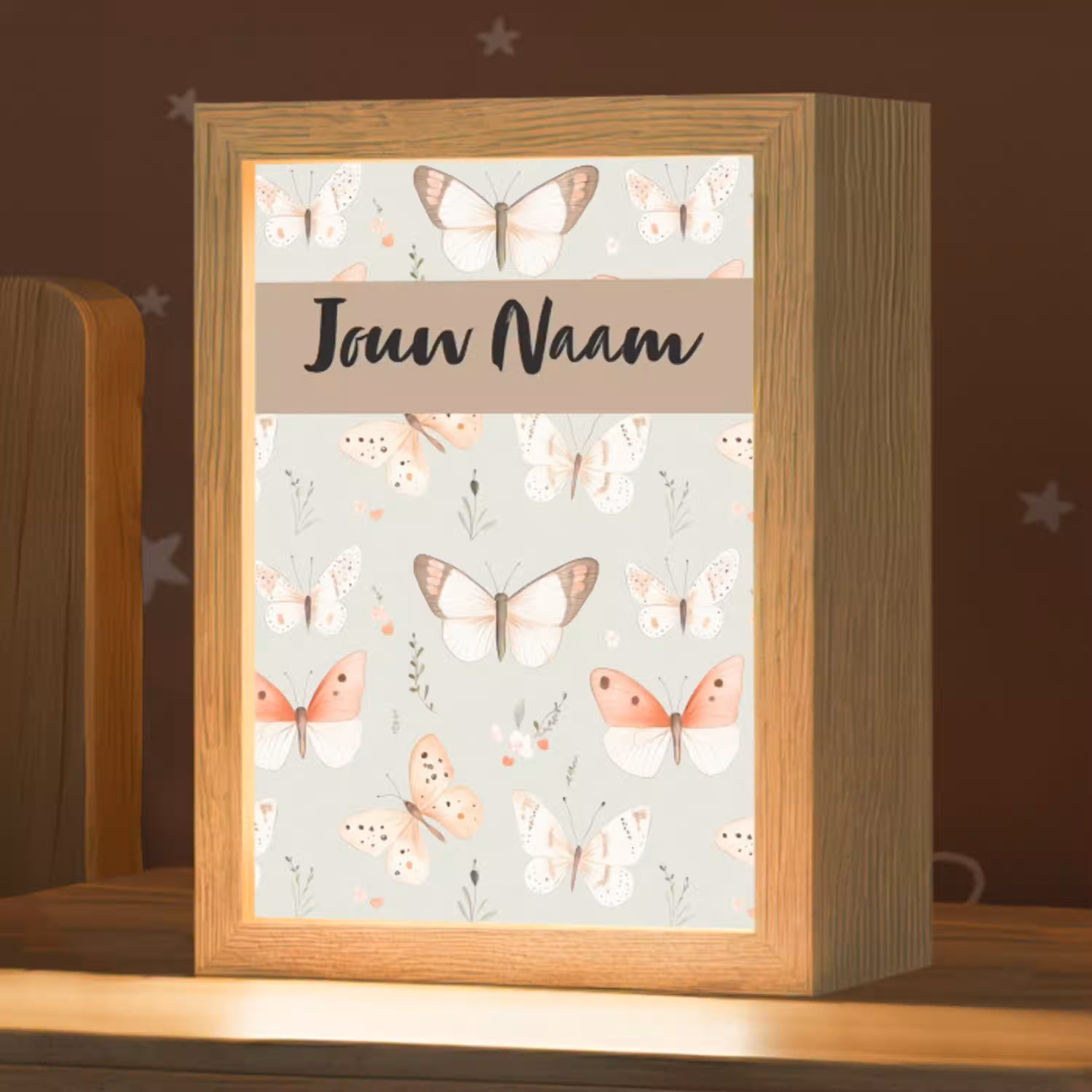 Patroon - Vlinders - Sierlijk - Bloemen Light Box met kabel (Kinderlampje) klein -zzz_3d_website